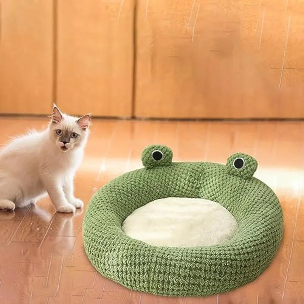 Cartoon Frog Shaped Cute Comfortable Cat Dog Pet Bed.