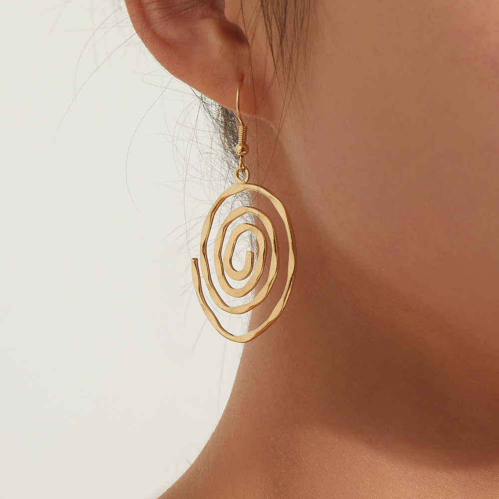 Creative Hollow Circular Vortex Earrings For Women