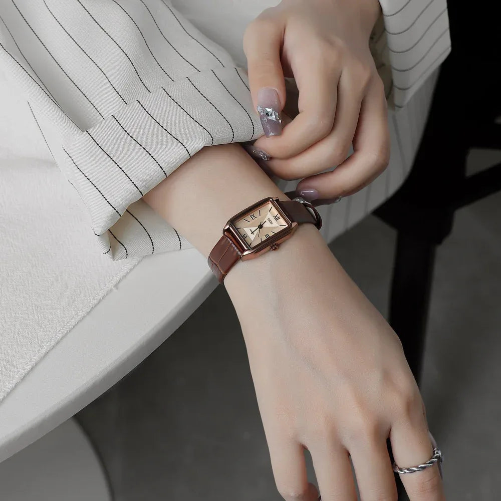 Women's Retro Elegant Waterproof Small Square Watch