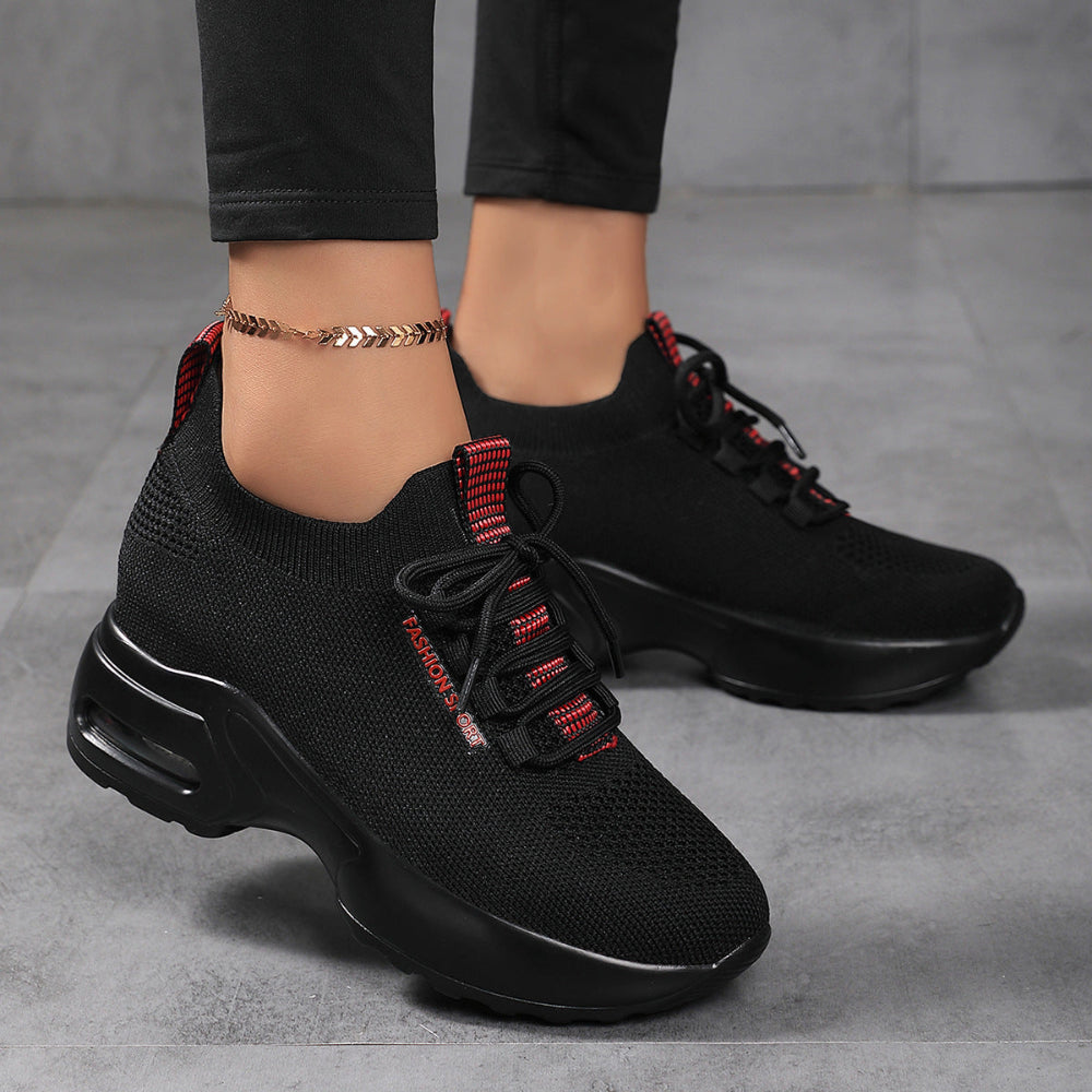 Flyknit Sneakers Summer Height Increasing Insole Women's Mesh Casual Shoes