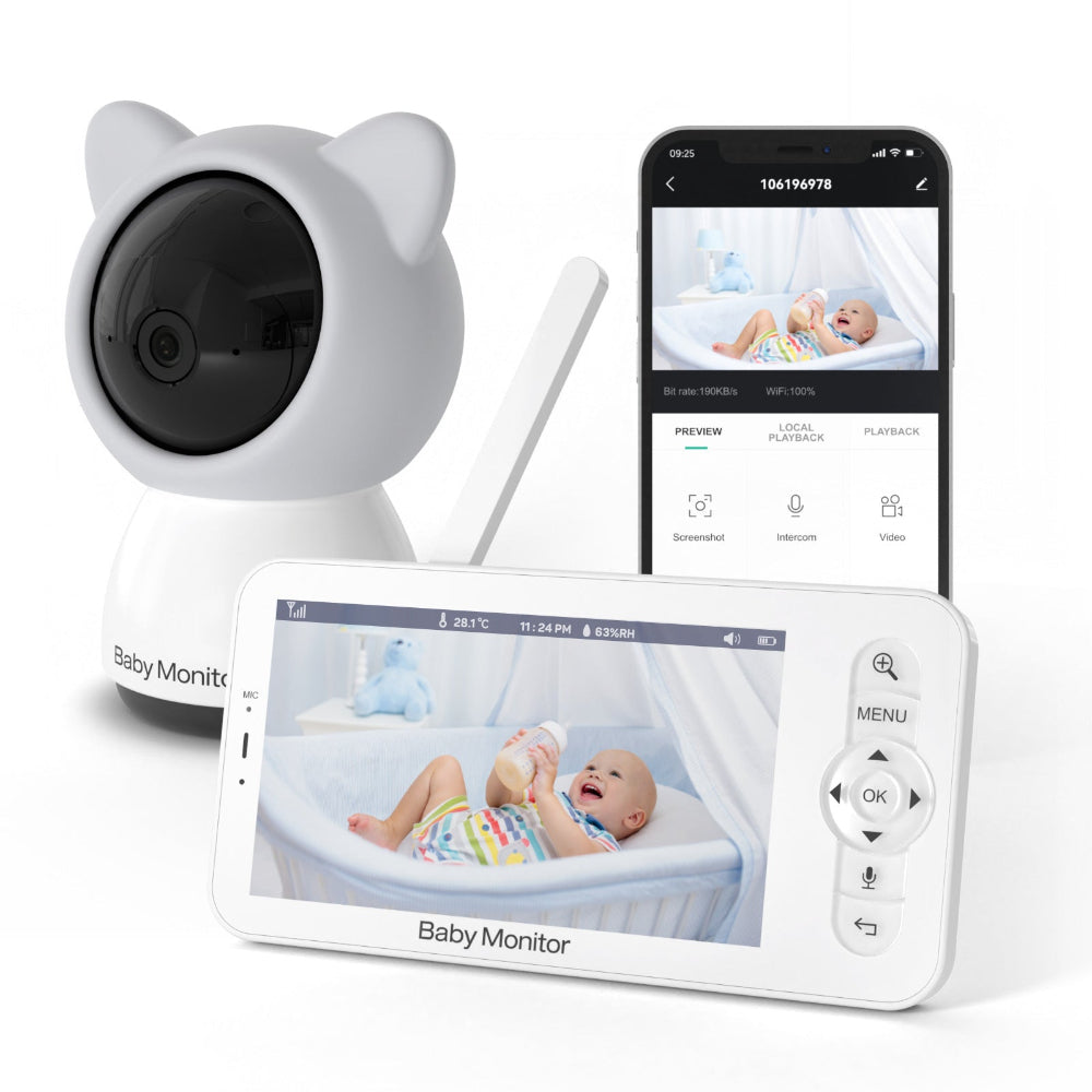 5 Inch Screen 1080P Infrared Night Vision Baby Monitor
