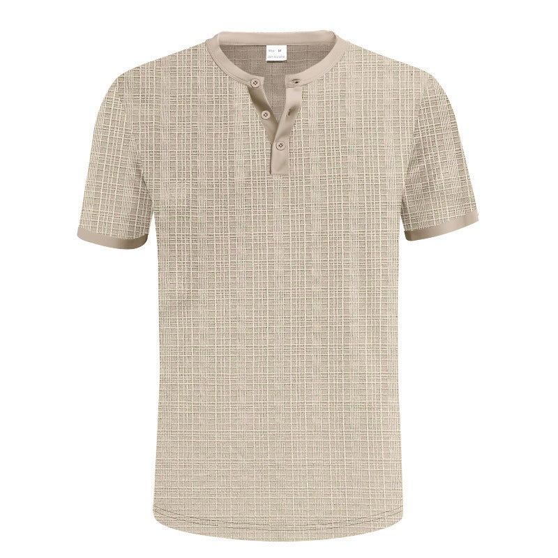 Breathable Men's Casual Buttoned Henley Shirt Top