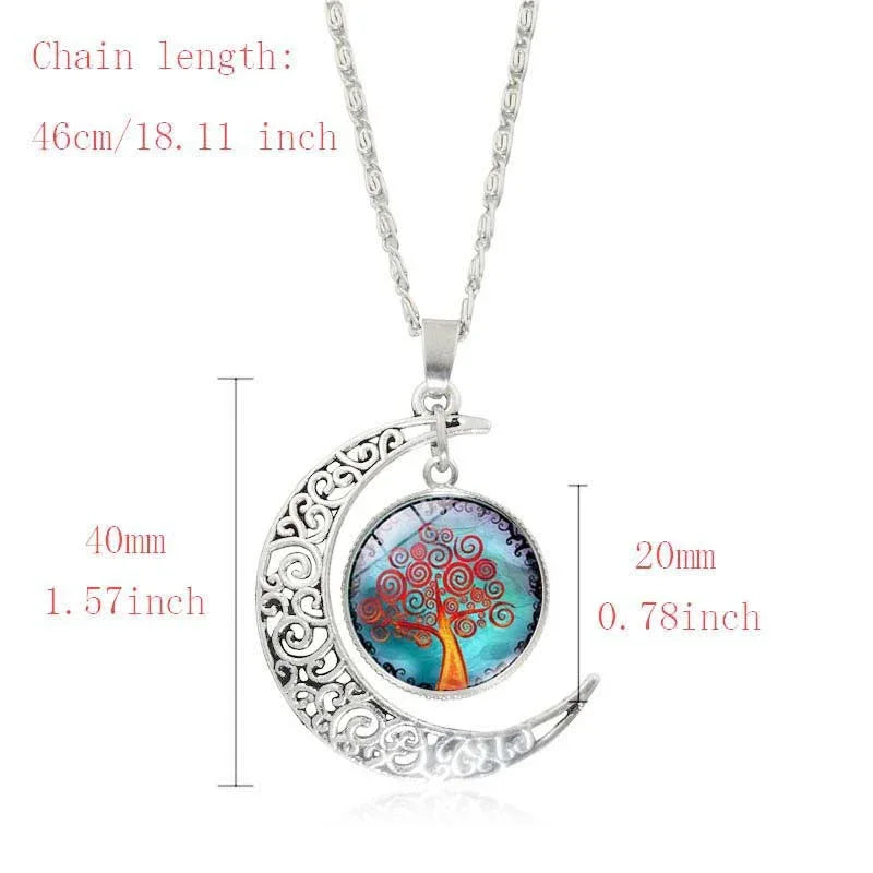 Tree of Life Time Gemstone Earrings Bracelet Jewelry Necklace Set