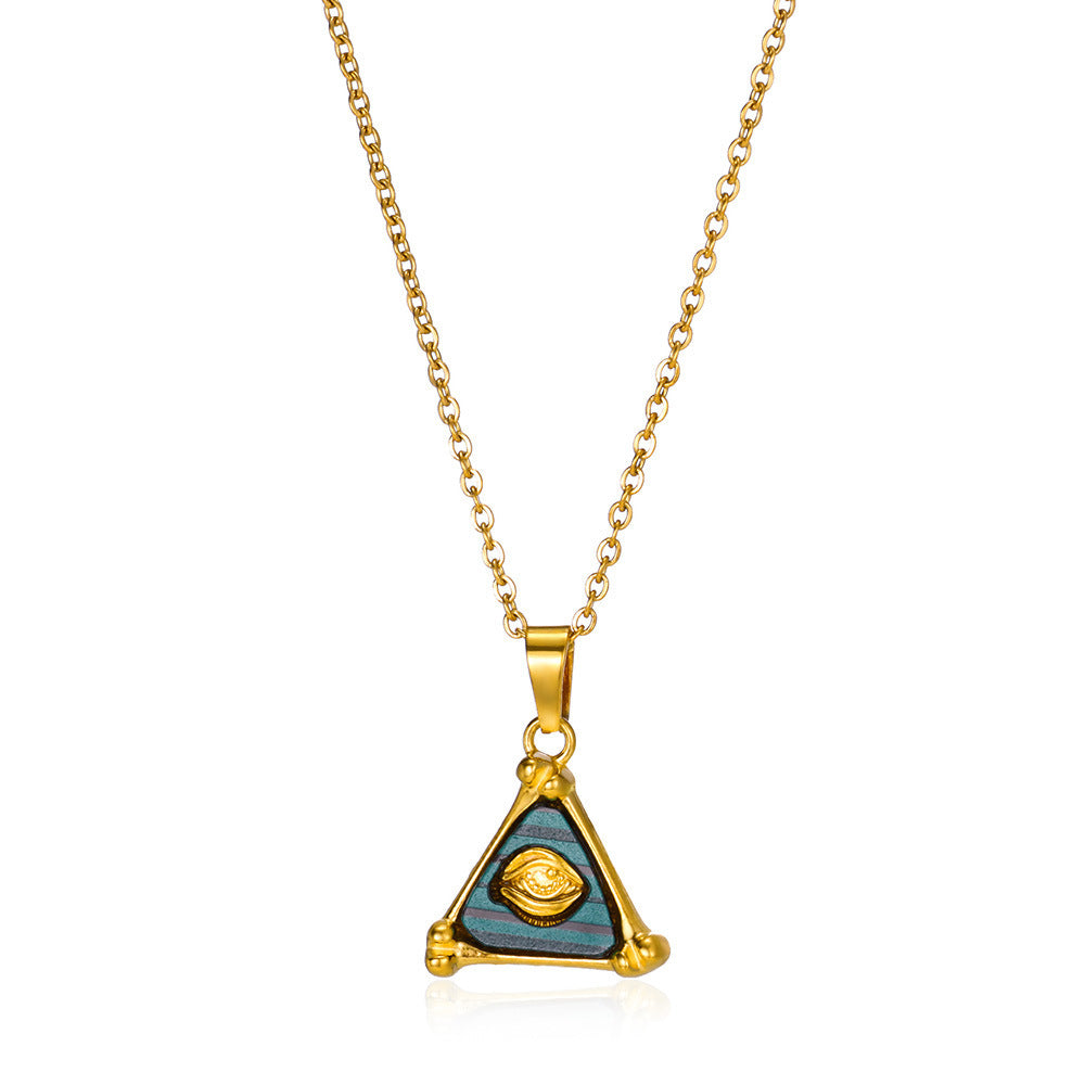Fashion Triangle 18K Gold Stainless Steel Unisex Necklace