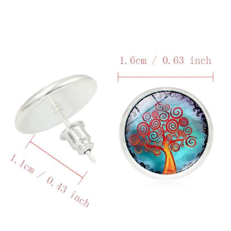 Tree of Life Time Gemstone Earrings Bracelet Jewelry Necklace Set