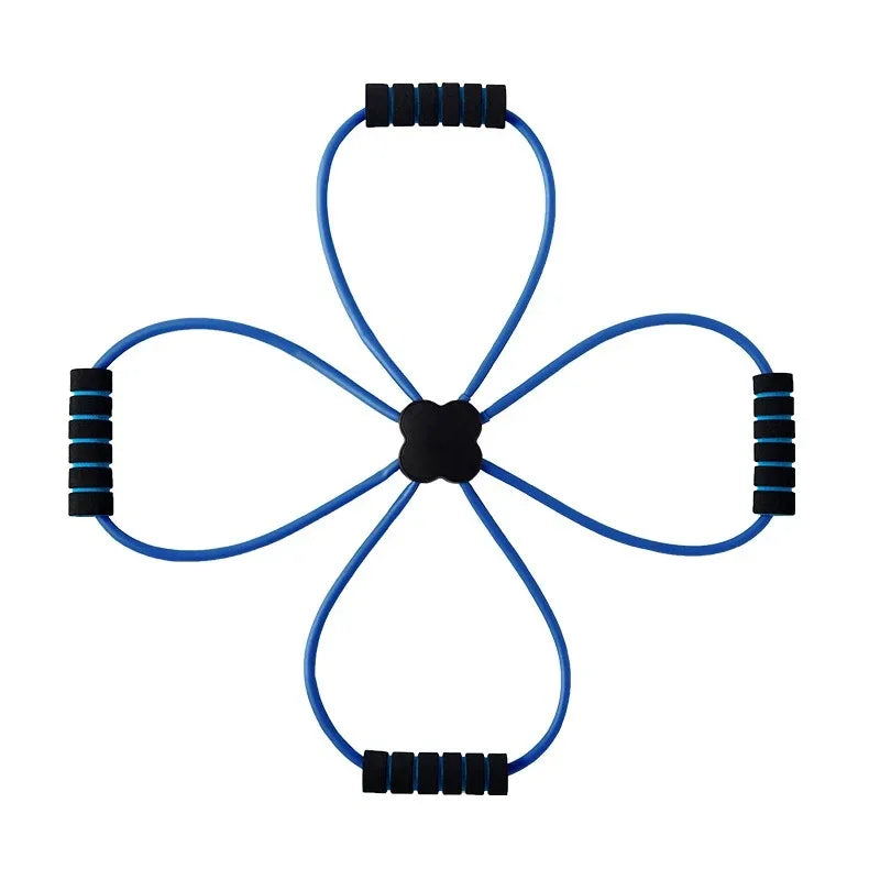 Versatile Eight Character Puller Resistance Band For Exercise And Fitness.