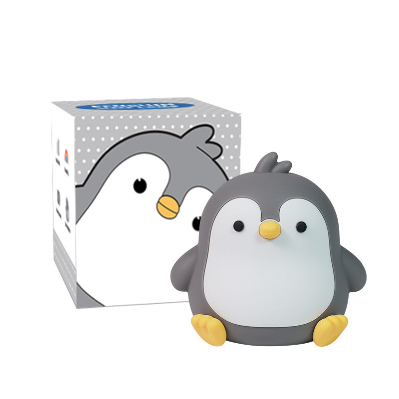 Baby Penguin Small Night Bedroom Bedside Silicone Pat Table Lamp