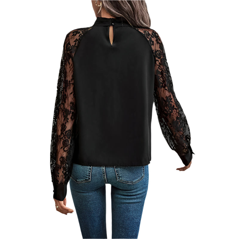 Commuter's All-Matching Lace Stitching Long-Sleeved Top