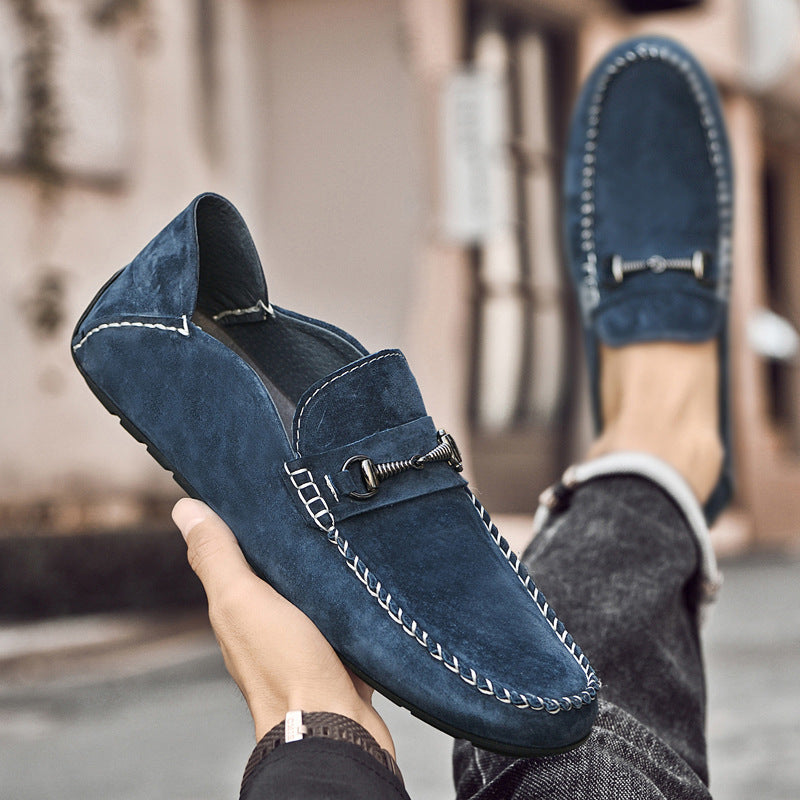 Men's Suede Leather Loafers Breathable Casual Shoes