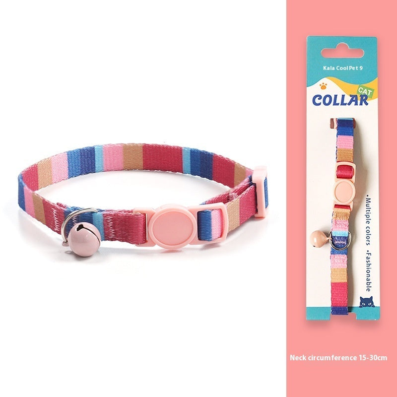 Woven Collar Bell Anti-Suffocation Comfortable Safety Buckle Pet Cat Decoration