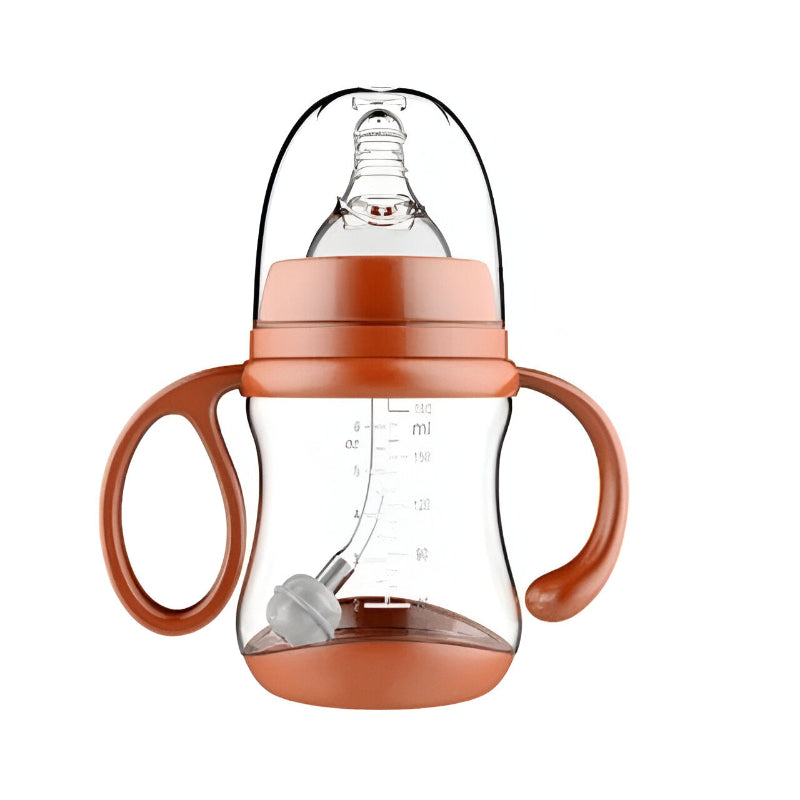 Baby Feeding Supplies Cup Silicone Feeding Bottle With Two Handles And Straw