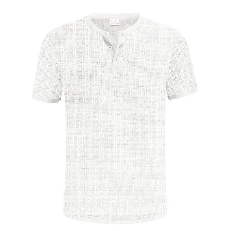 Breathable Men's Casual Buttoned Henley Shirt Top