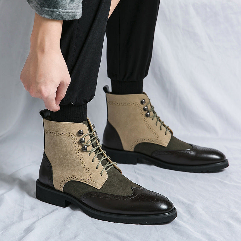 Men's Lace Up Leather Autumn Boots