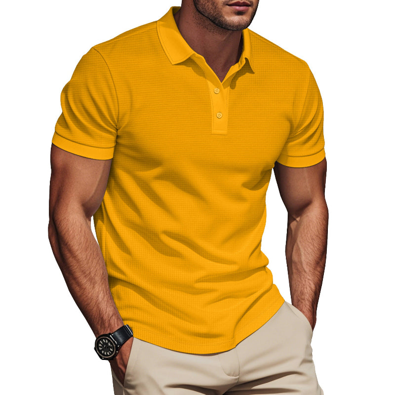 Men's Lapel Color Matching Short Sleeve Polo Shirt Plus Size