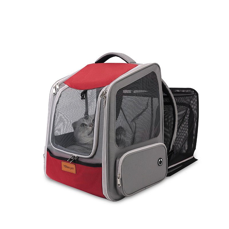 Expandable Breathable Comfortable Dog Cat Pet Backpack.