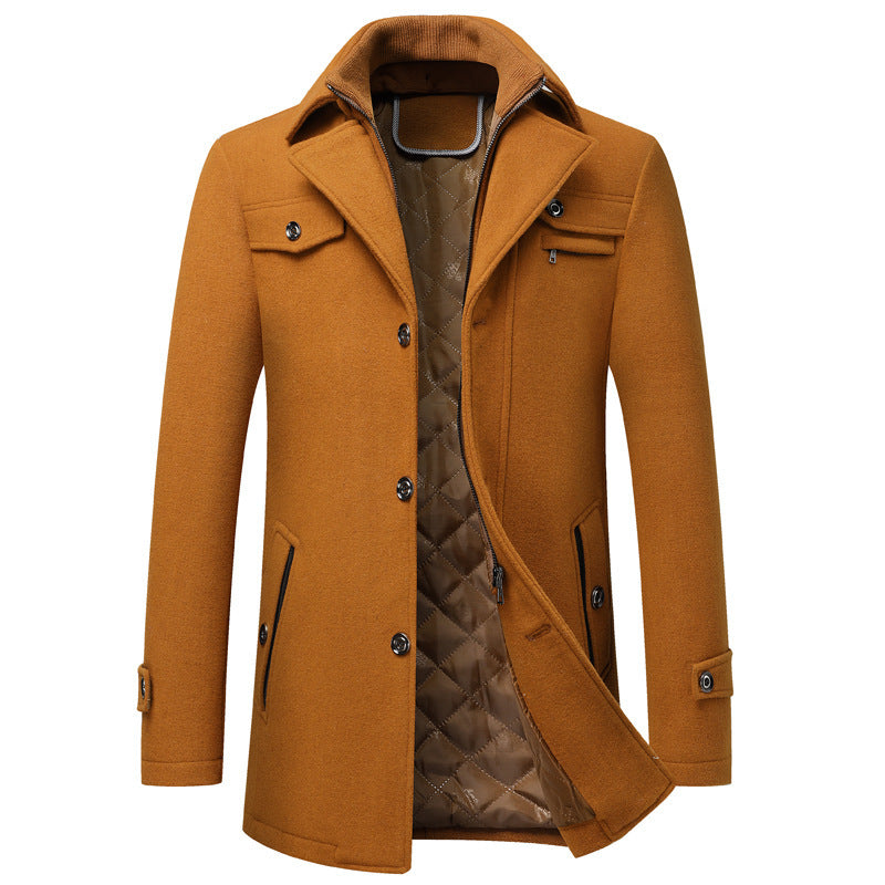 Men's Woolen Thickened Warm Autumn Winter Coat