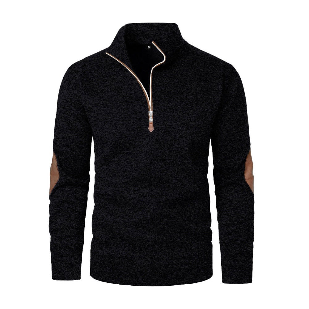 Men's Casual Jacquard Cardigan Sweater With Jointed Panels