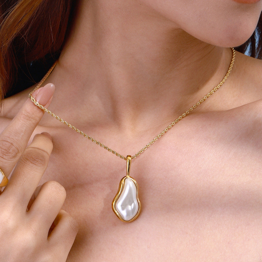 Stainless Steel Pearl Necklace For Women