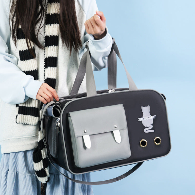 Outdoor Portable Pet Shoulder Bag Large Capacity Breathable Cat Carrying Bag