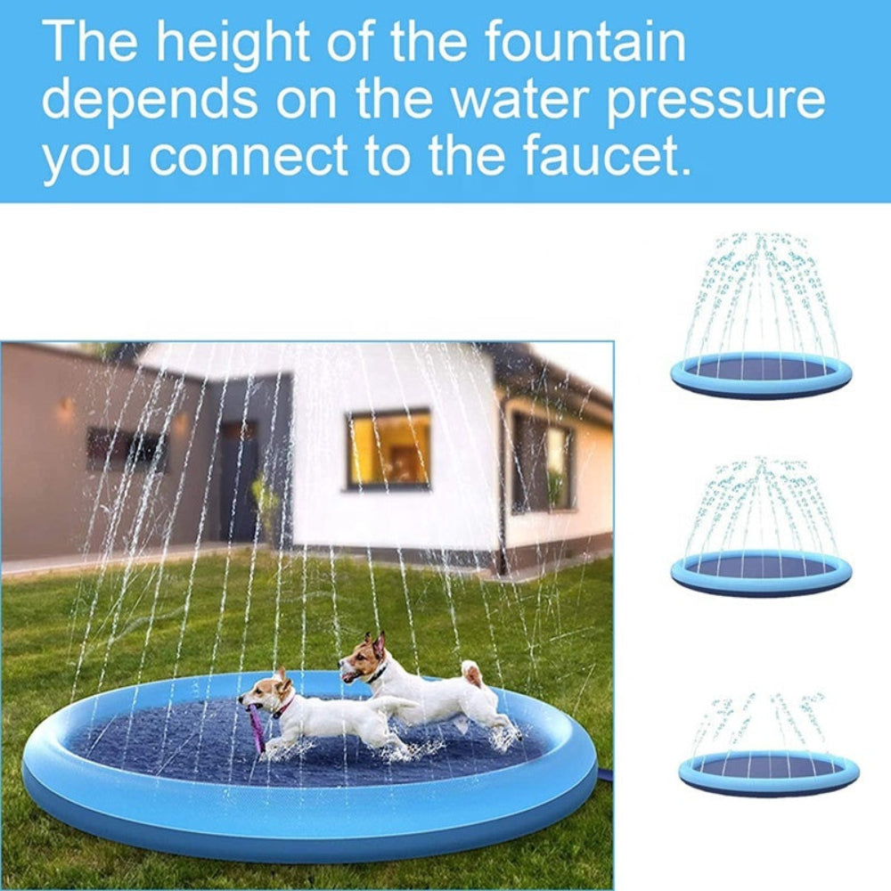 Dog Sprinkler Outdoor Toys Dog Swimming Mat Anti-Slip Dog Pool Splash Pad