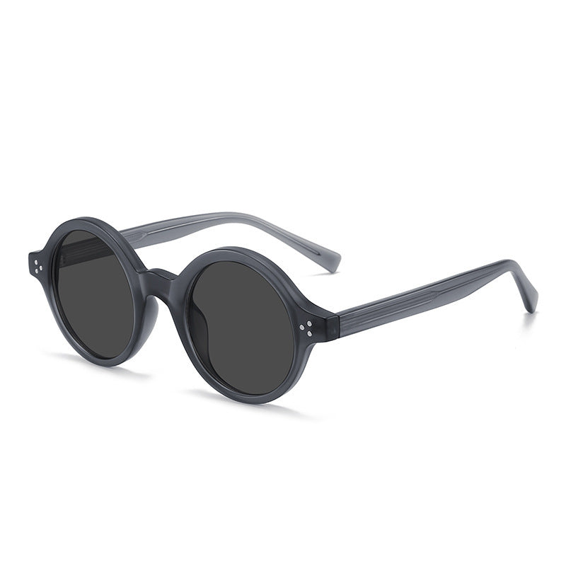 European And American Vintage Round Frame Polarized Sunglasses