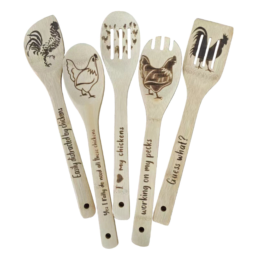 Bamboo Wood Cooking Tools Five-Piece Kitchen Utensils Set