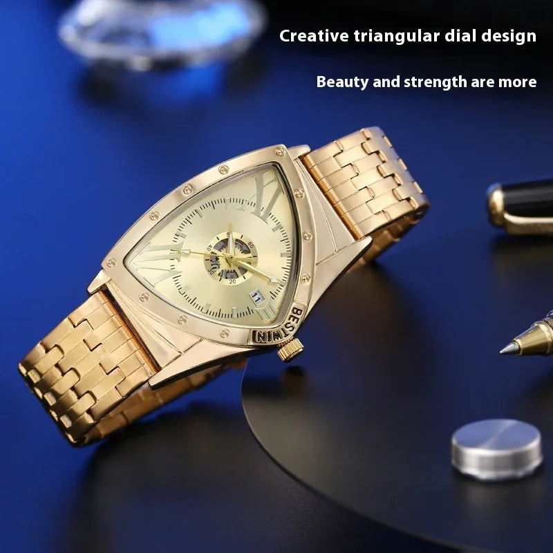 Fashionable Non-Mechanical Creative Triangular Dial Waterproof Men's Watch