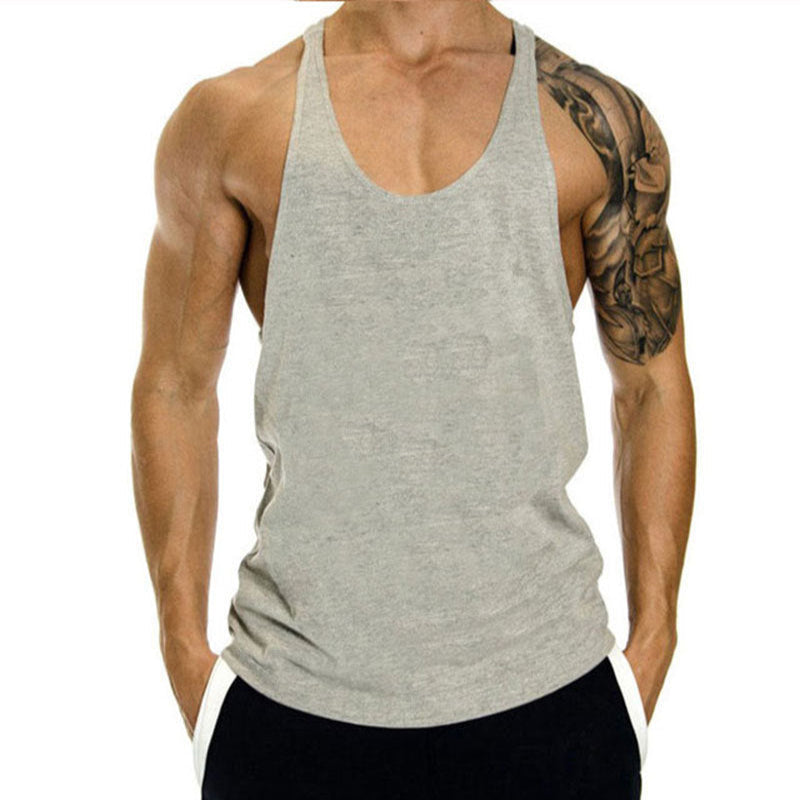 Gym Loose Leisure Muscle Sports Vest Men's I-Shaped Tank Top Breathable Sleeveless T-Shirt