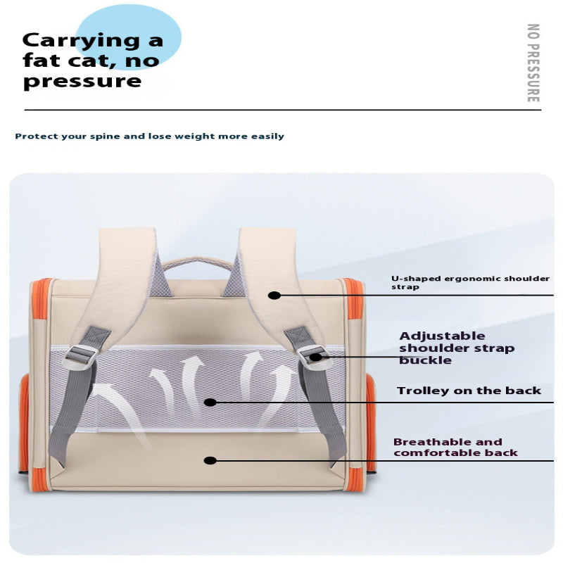 Pet Trolley Bag Panoramic Model Large Capacity Cat Dog Backpack