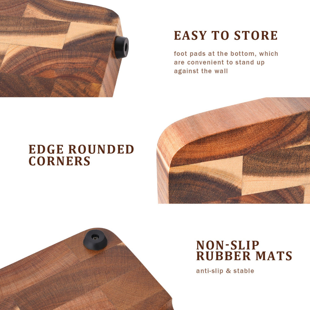 Household Kitchen Large Geometric Grid Splicing Acacia Mangium Chopping Cutting Board