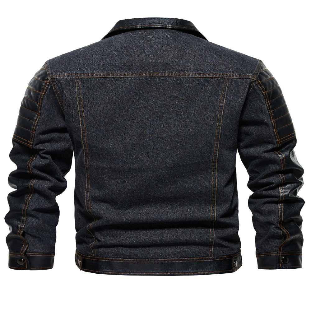 Men's Denim Patchwork Autumn Outerwear Jacket