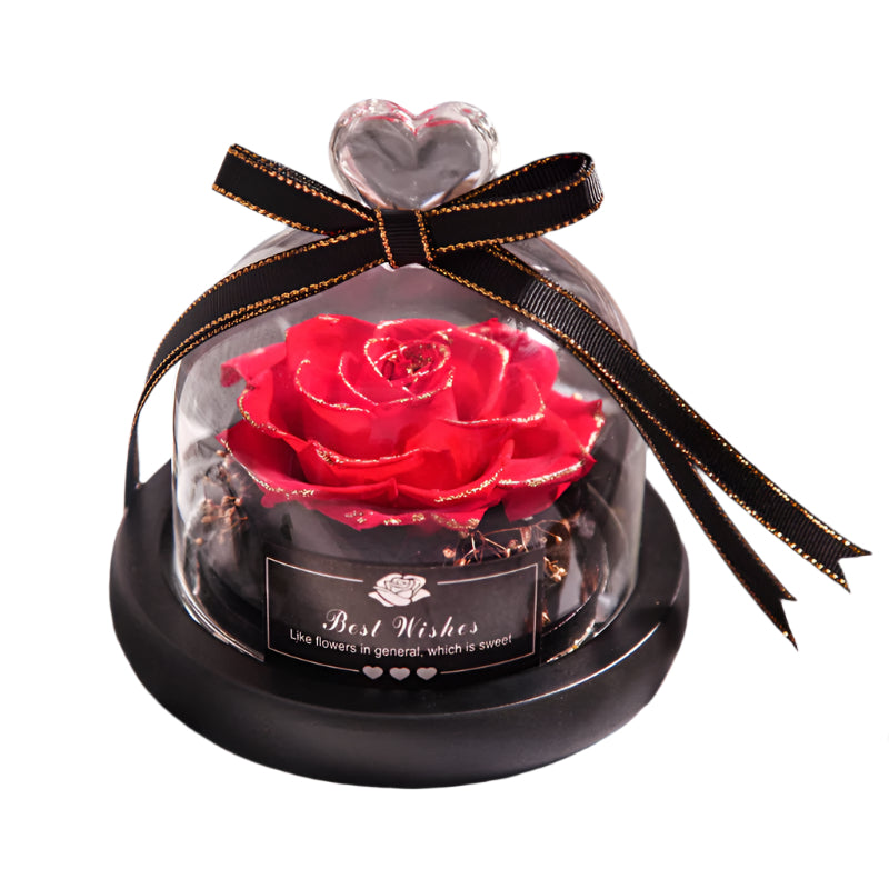 Romantic Flowers Home Decor Rose With LED Glass Valentine's Day Couples Gift
