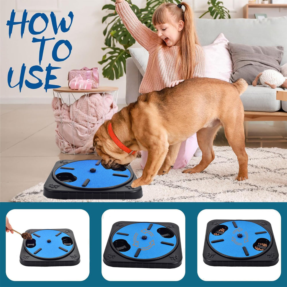 Cat Dog 360 Rotating Scratch Board Pet Bowl Feeding Toy
