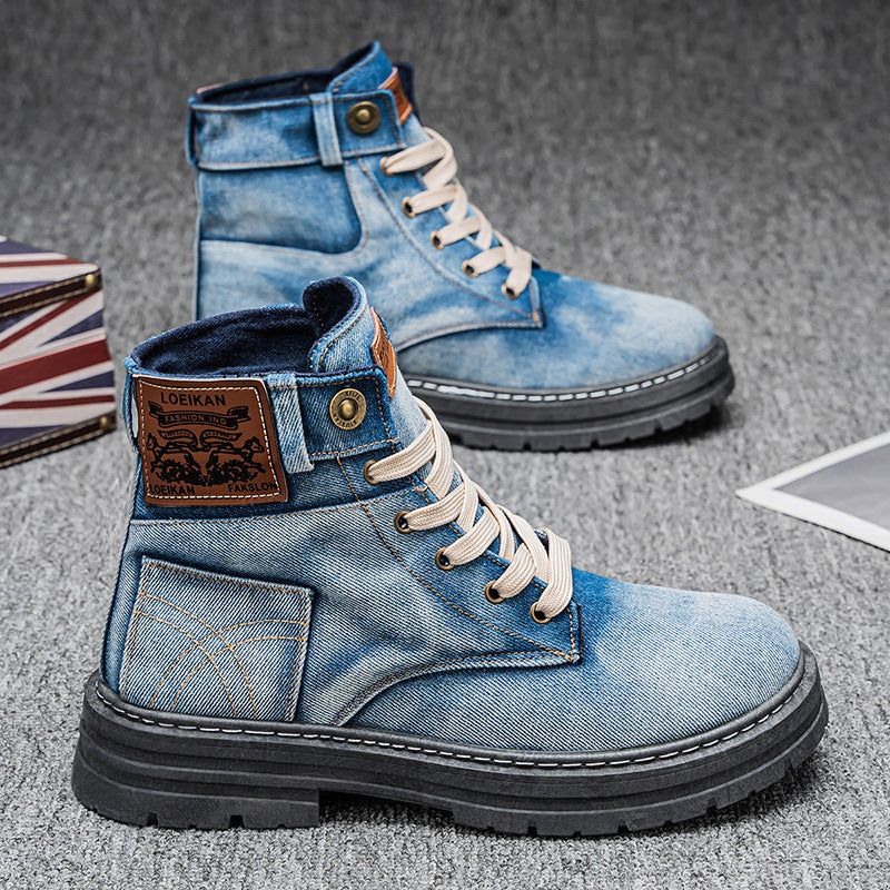Men's Casual Denim Casual Martin Boots