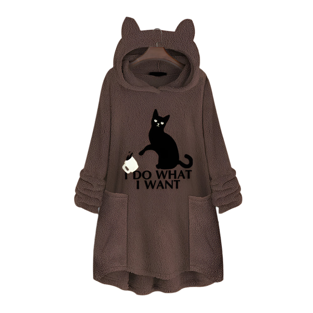Women's Long Cat Hoodies