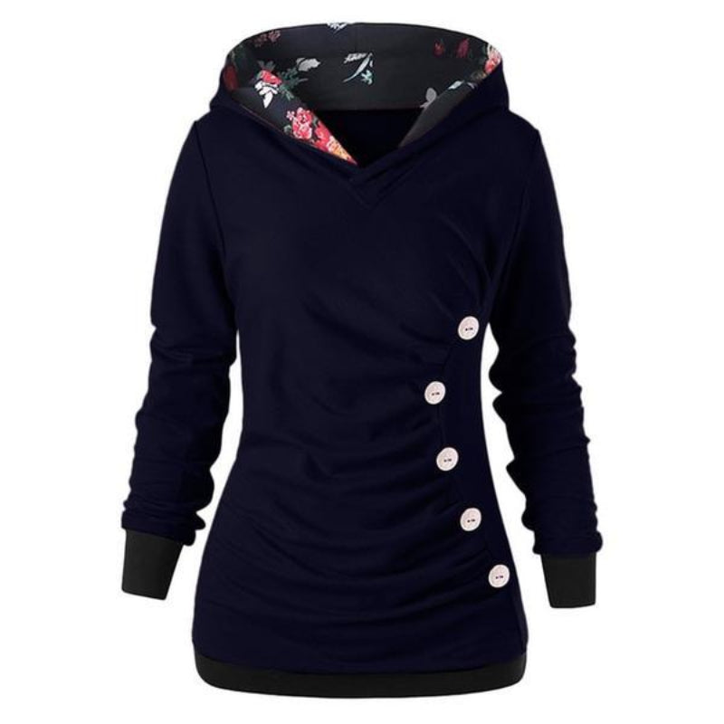 Women's Casual Fashion Solid Color Pullover Hoodie