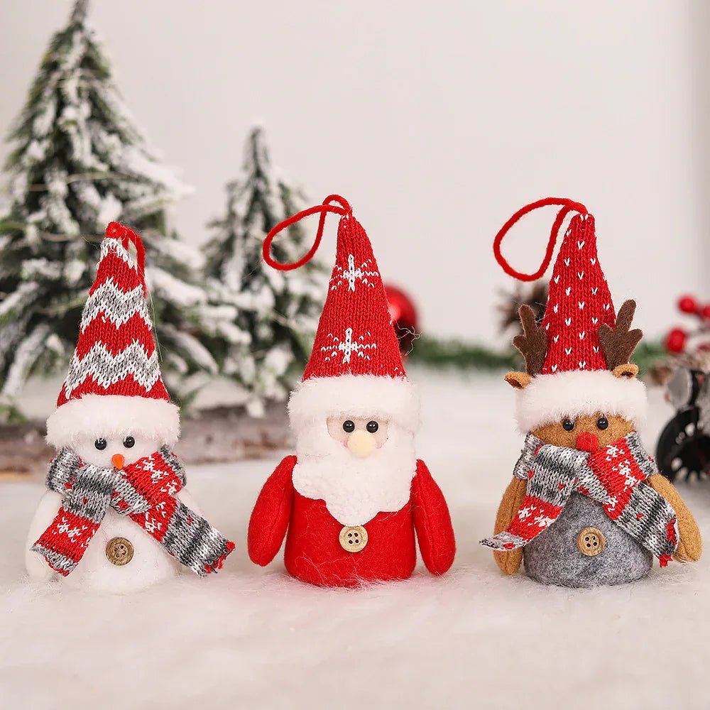 Decorative Creative Cartoon Old Snowman Sants Reindeer Glowing Christmas Dolls