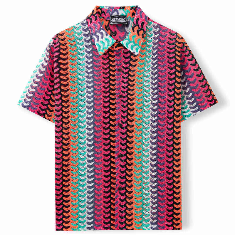Colorful Breathable Short Sleeve Summer Shirt For Men