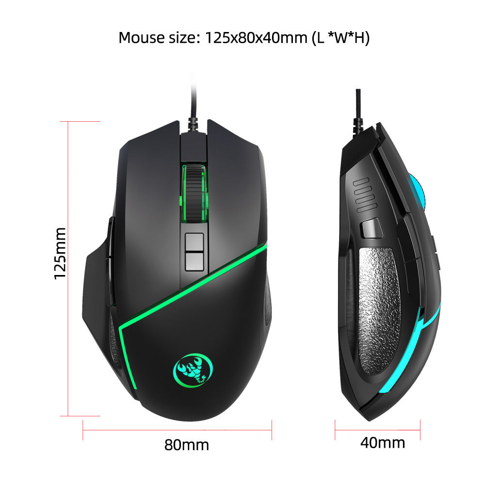 Wired 6400DPI Adjustable Multi-Colored Gaming Computer Mouse