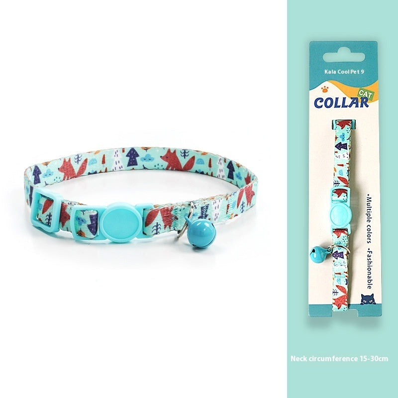 Woven Collar Bell Anti-Suffocation Comfortable Safety Buckle Pet Cat Decoration
