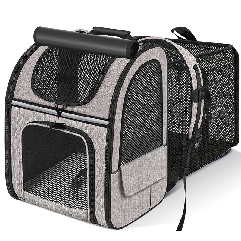 Expandable Spacious Breathable Pet Cat Dog Bag Backpack
