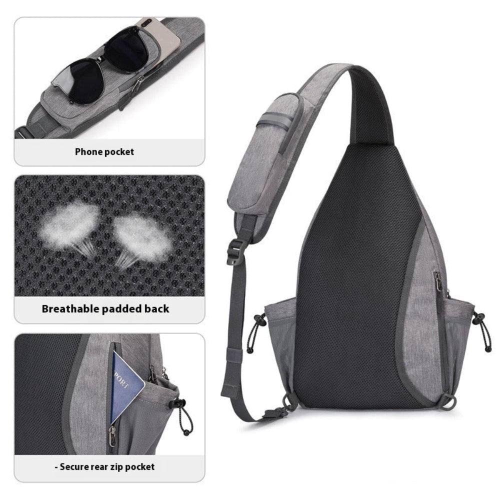 Oxford Cloth Men's And Women's Chest Bag Adult Crossbody Large Capacity Tennis Racket Bag