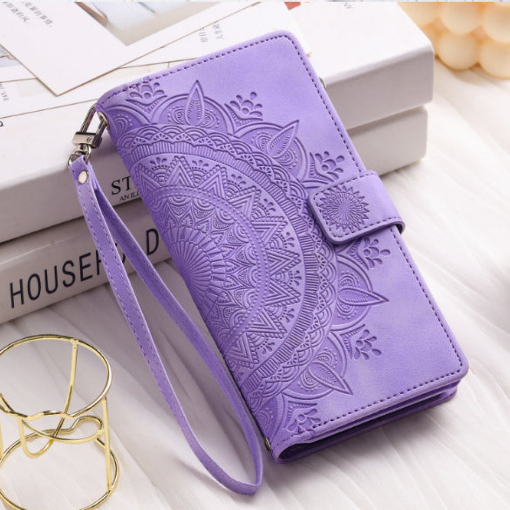 Imitation Leather Mobile Phone Protective Shell & Wallet In One