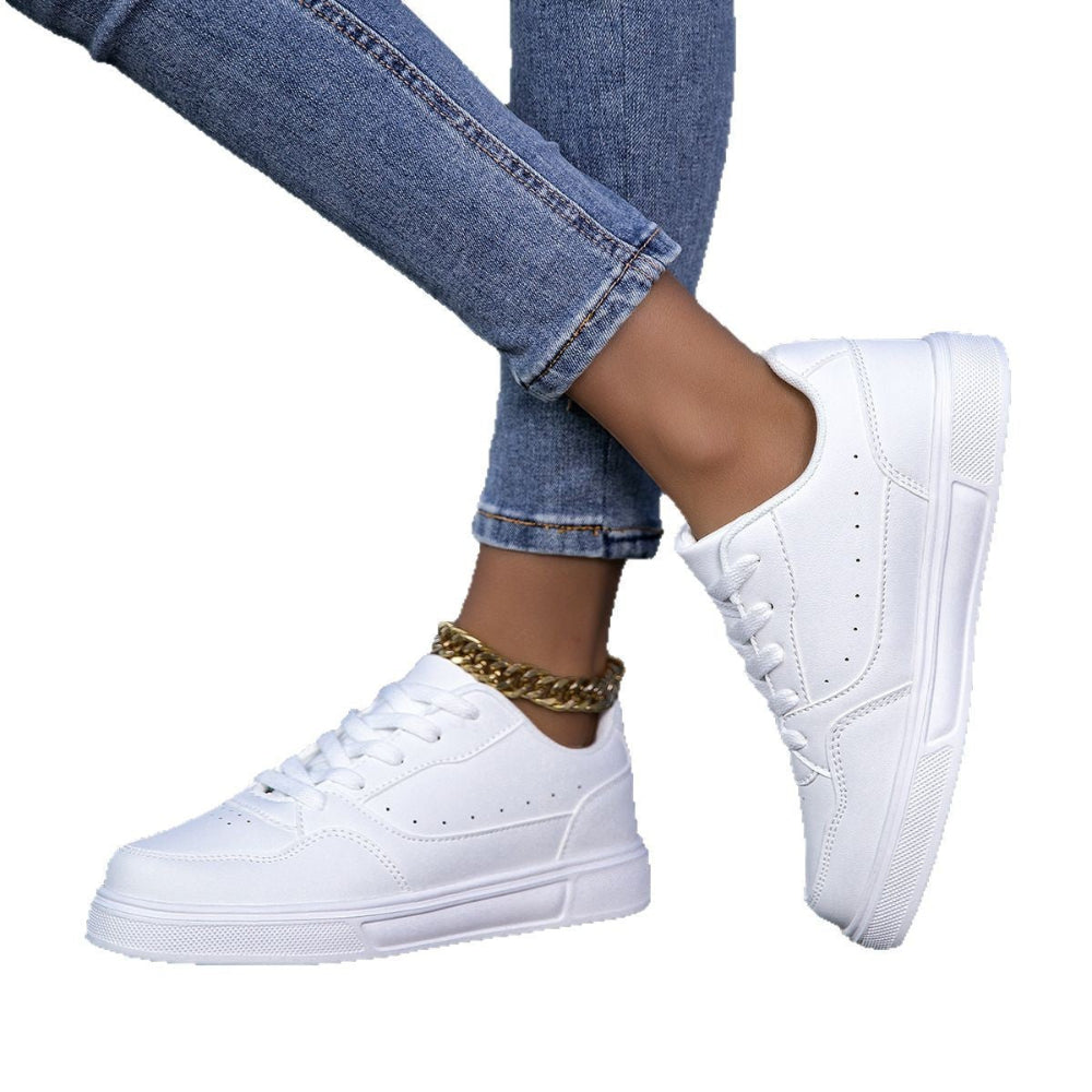 Breathable White Korean Casual Sneakers