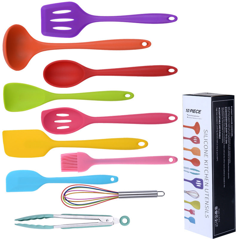 10-Piece Silicone Kitchenware Non-Stick Cooking Spatula Kitchen Utensils Set