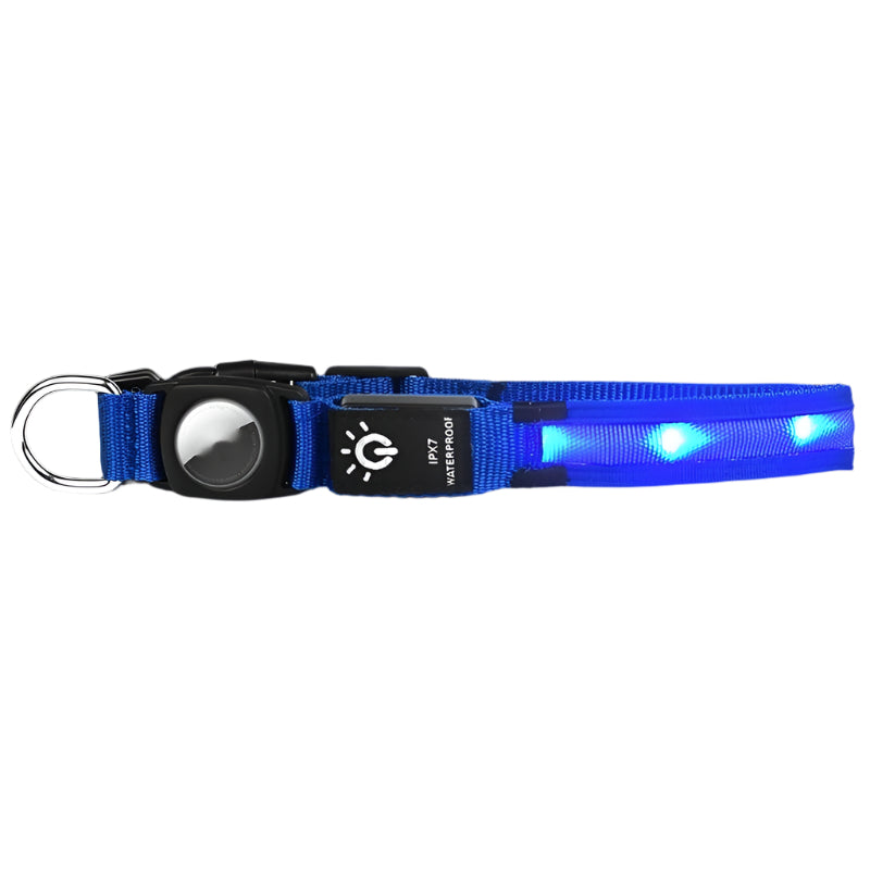 IPX7 Waterproof LED Pet Luminous Dog Collar With Protective Cover And Positioning Tracker