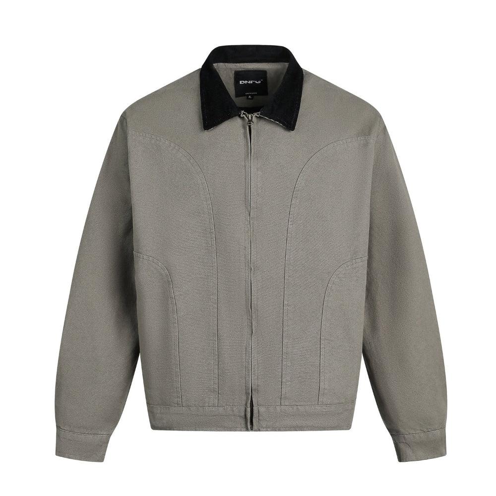 Men's Washed Corduroy Collar Stitching Workwear Jacket