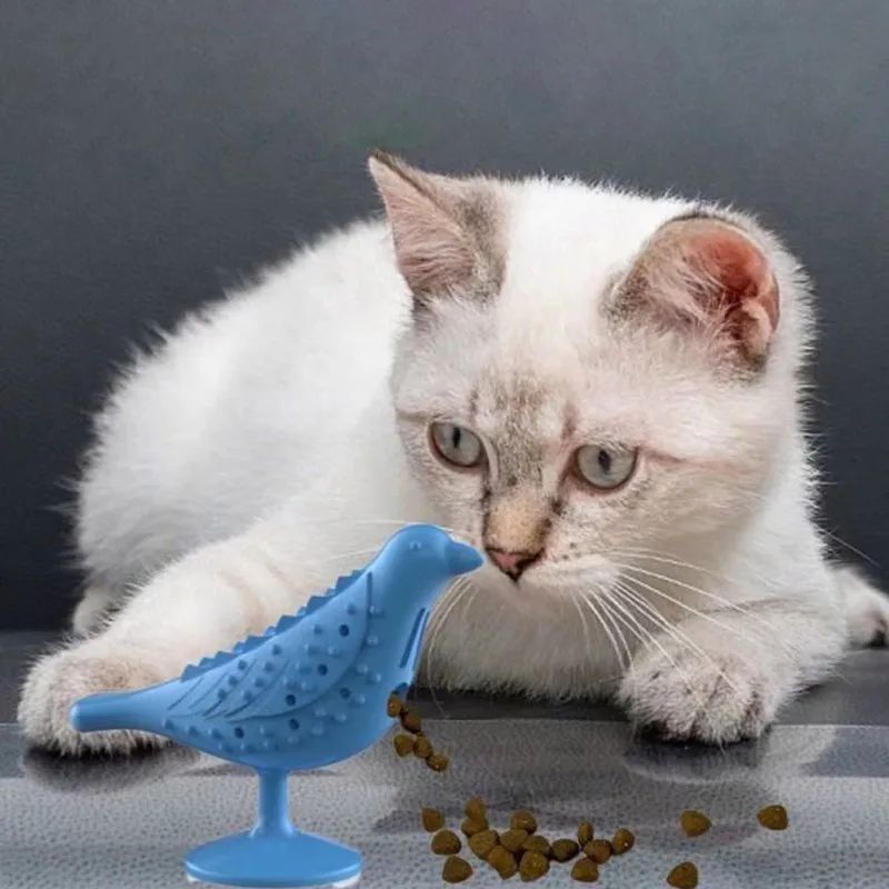 Funny Treat Leaking Cat Toy Interactive Bird Shape Bite Chewing Grinding Teeth Pet Toy