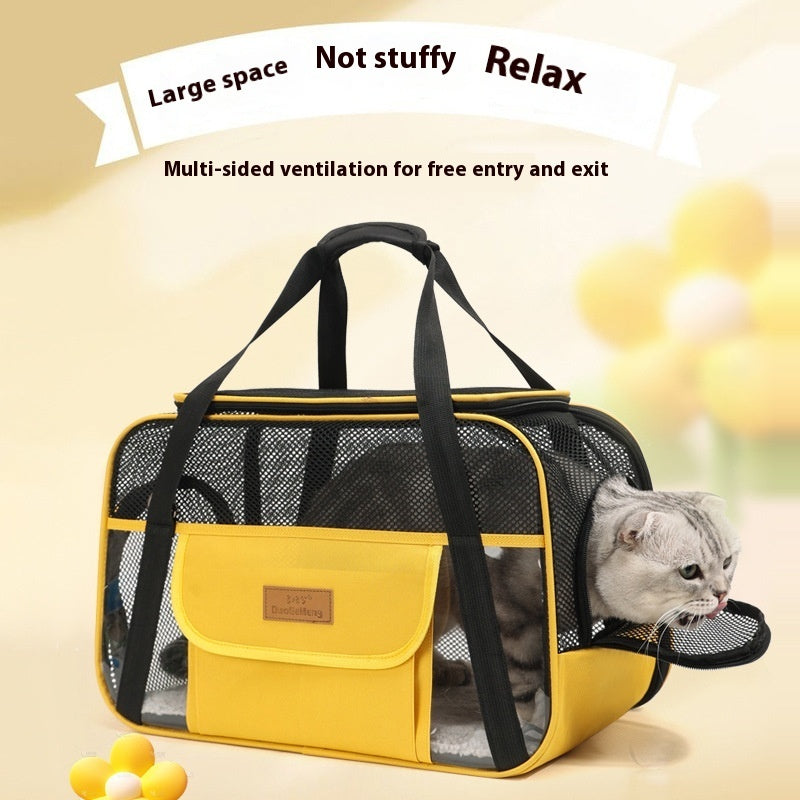 Breathable Oxford Cloth One-Shoulder Dog Bag Portable Cat Bag