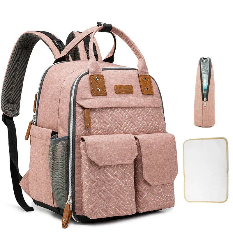 Women's Multifunctional Waterproof Diaper Bag Backpack With Insulated Pockets